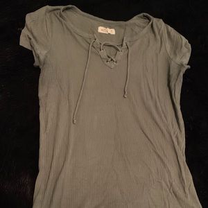 Ribbed Lace-Up Shirt!